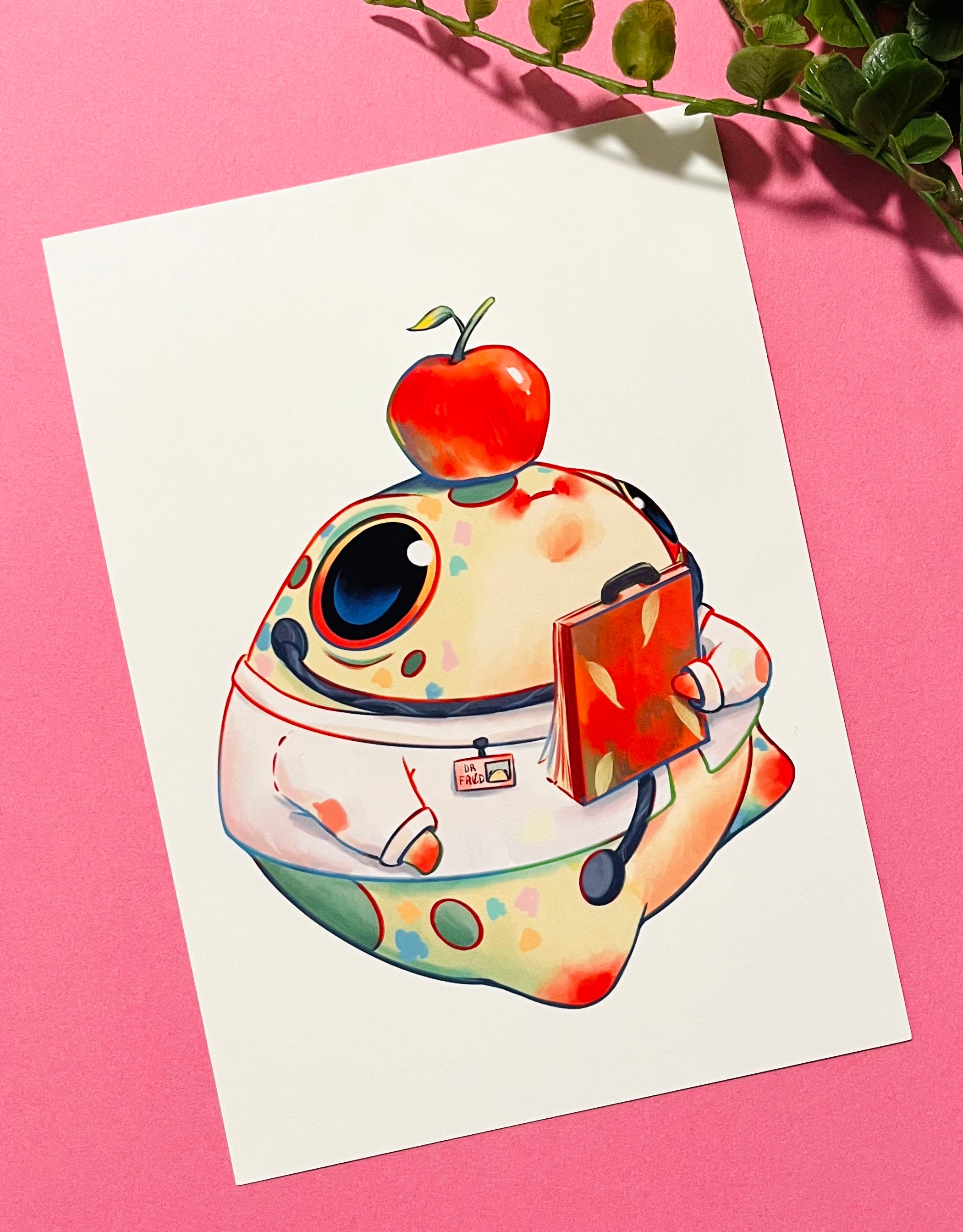 Doctor Froot Doctor Frod Art Print | Original Wall Hanging | Cute Frog Art | Doctor ...