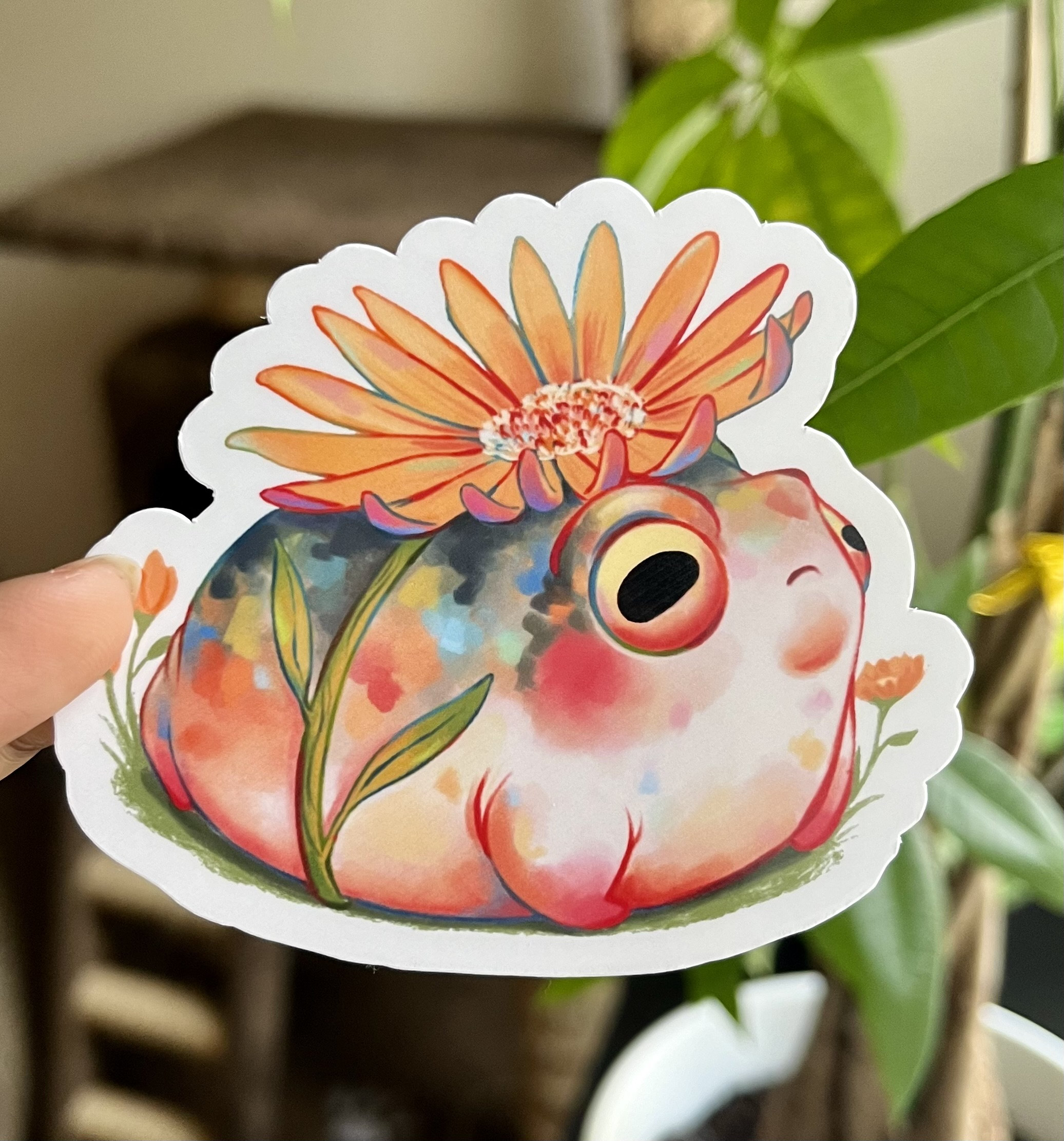 Yellow Frog Sticker Desert Flower Frog Sticker Set | Vinyl Water Resistant Sticker | Cute ...