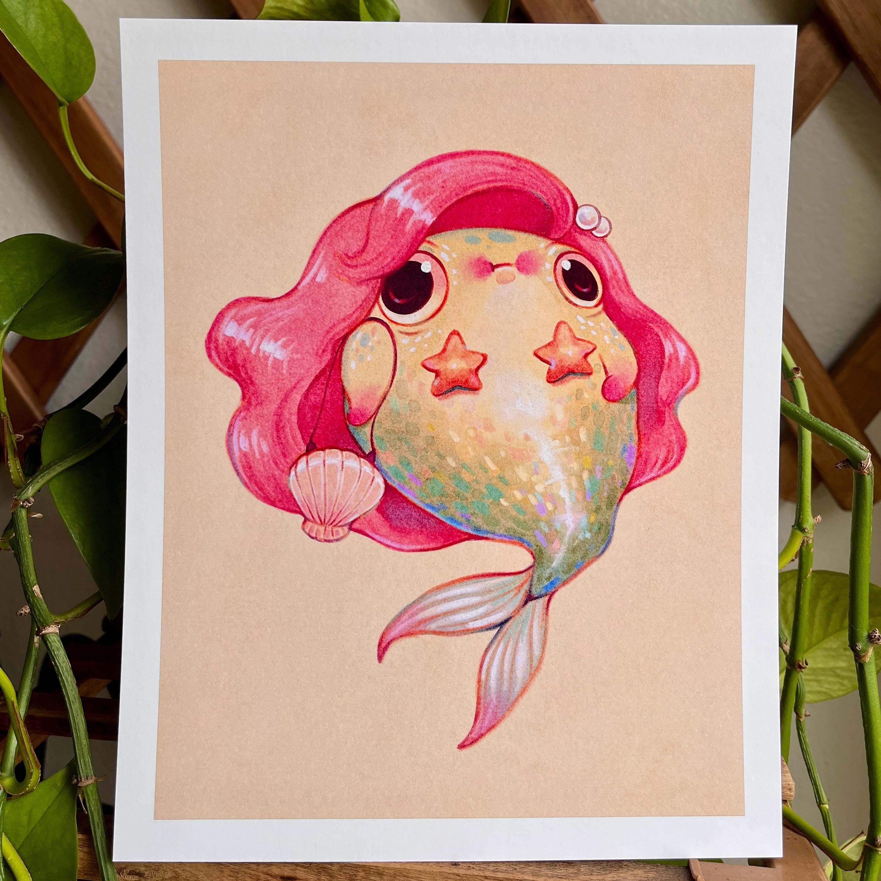 Glamorous Merfrogs Art Print Set | Original Wall Hanging | Mermaid ...