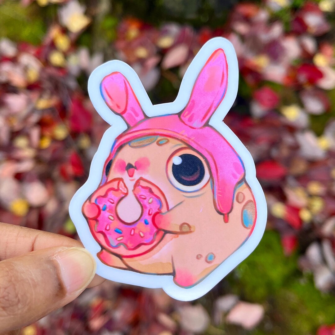 Bunny Ears Frog Sticker | Vinyl Water Resistant Sticker | Cute Sticker ...