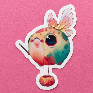 Grompy Fairy Frog Sticker | Vinyl Waterproof Sticker | Cute Sticker | Cute Frog Art | Halloween Sticker