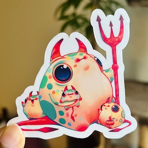 Devil Frogs Sticker | Vinyl Waterproof Sticker | Cute Sticker | Frog Family