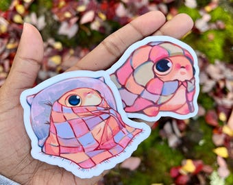 Quilt Frog Stickers | Vinyl Water Resistant Sticker | Cute Sticker | Cute Frog