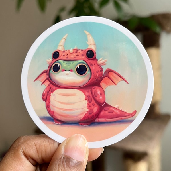 Dragon Frog Sticker | Vinyl Waterproof Sticker | Cute Sticker | Year of the Dragon