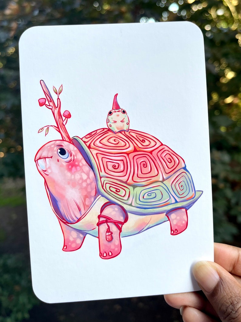 Tertius the Tortoise Elder Art Print | Original Wall Hanging | Cute ...