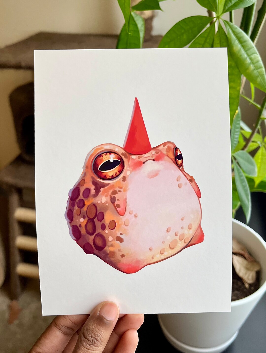 American Toad Art Print | Original Wall Hanging | Cottagecore Frog Art ...