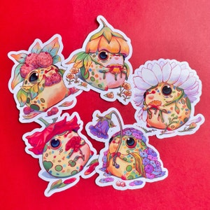 Flower Frog Sticker Set | Vinyl Water Resistant Sticker | Cute Frog Sticker | Fun Frog Gift | Flower Frogs