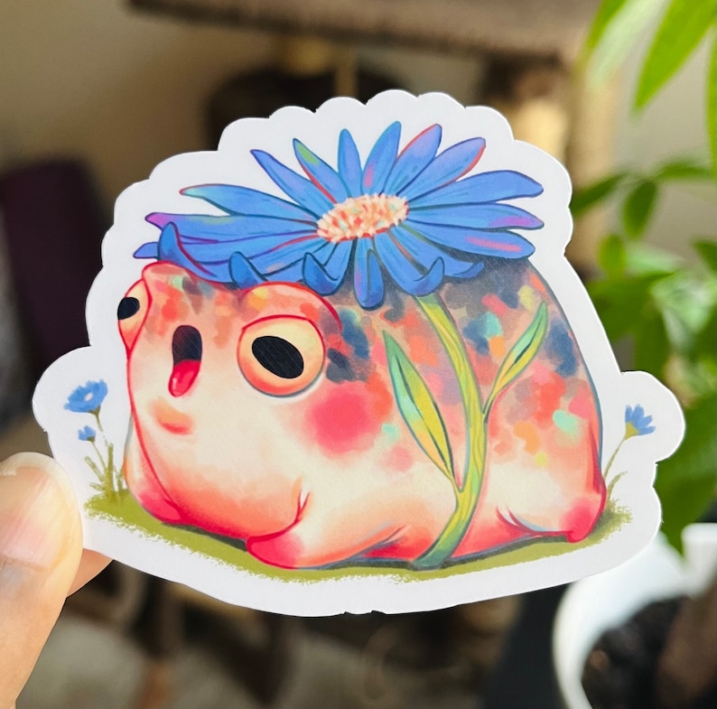 Desert Flower Frog Sticker Set | Vinyl Water Resistant Sticker | Cute ...