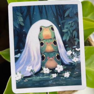 Frog Ghosts Sticker | Vinyl Waterproof Sticker | Cute Sticker | Cute Frogs