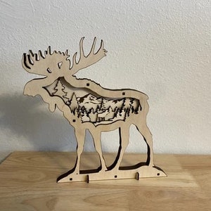 Scenic 3D Moose SVG - Laser Cut File for Glowforge & CNC