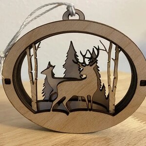 Scenic 3D Buck Ornament SVG - Laser Cut File for Glowforge & CNC - Digital Download&quot;