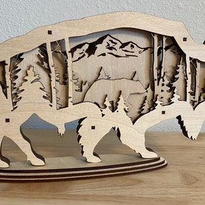 3DバッファローSVG - GlowforgeおよびCNC用レーザーカットファイル - デジタルダウンロード