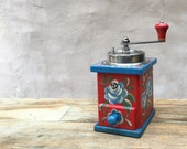 Armin Trösser 1950s vintage German manual coffee grinder, 39 Bauernmalerei 39 folk-art style コーヒーグラインダー RECONDITIONED AND SERVICED