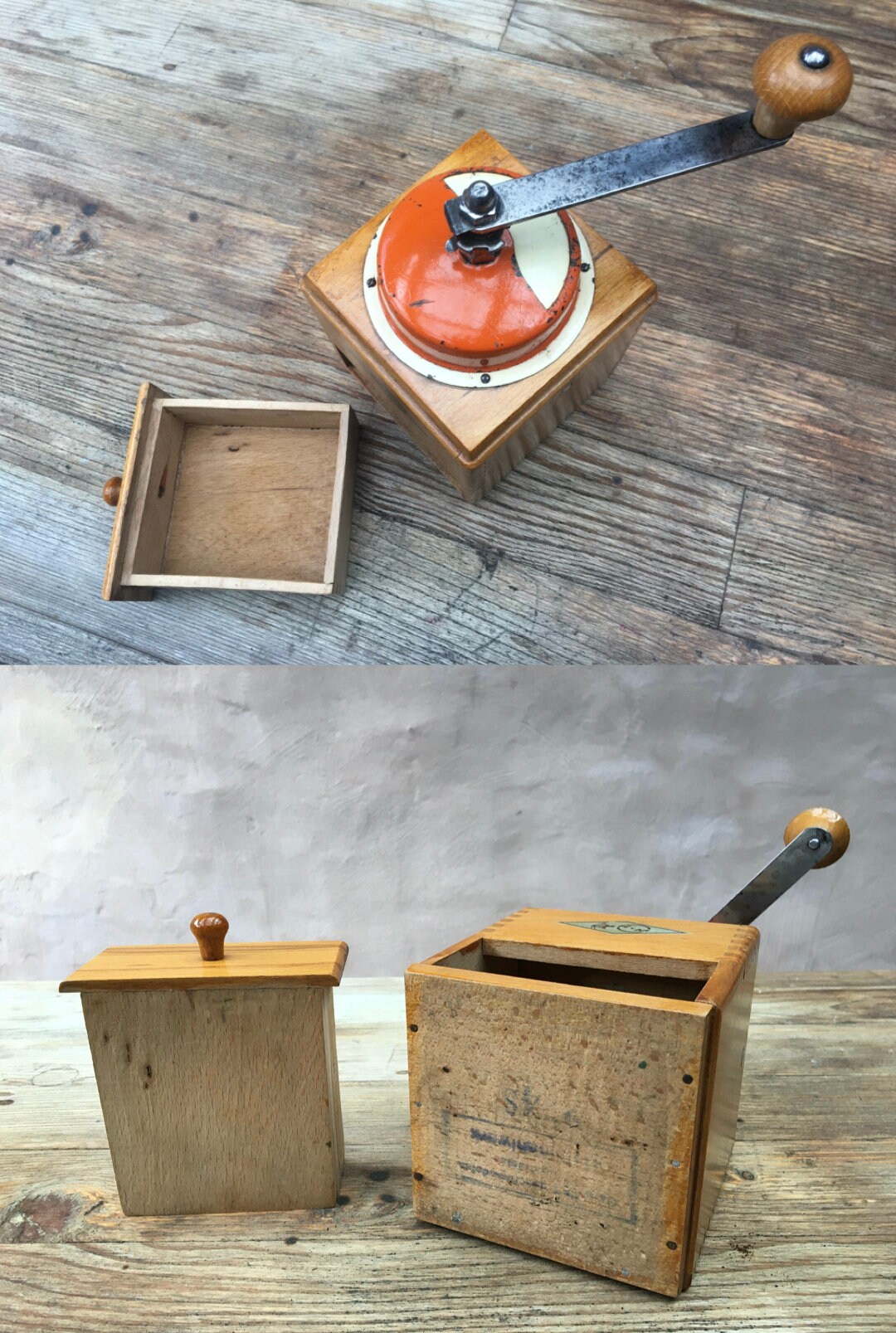 KyM 369 1930s vintage German manual conical burr coffee grinder コーヒー