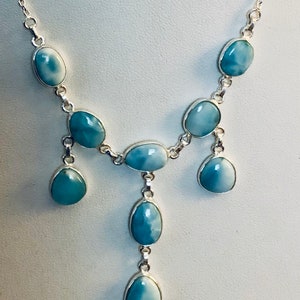 Larimar 9 stone necklace