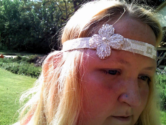 Handcrafted Great Gatsby Inspired Floral Beaded Headband - Etsy display picture 3