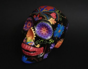 Teschio di zucchero, Teschio messicano, Teschio floreale, Giorno dei morti, Calavera, Teschio fatto a mano, Teschio dipinto, Dia de los Muertos, Teschio regalo
