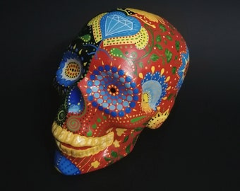 Sugar Skull Handmade Skull Handpainted Skull Mexican Skull Day of the Dead Calavera Diamond Gift Painted Skull Dia de los Muertos Skull Art