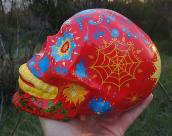 Sugar Skull, Mexican Skull, Day of the Dead, Painted Skull, Handpainted Skull, Handmade Skull, Calavera, Colorful Skull, Skull Gift