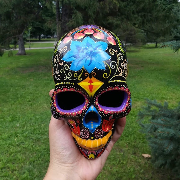 Sugar Skull Day of the Dead tête de mort peinte mexicaine Cadeau