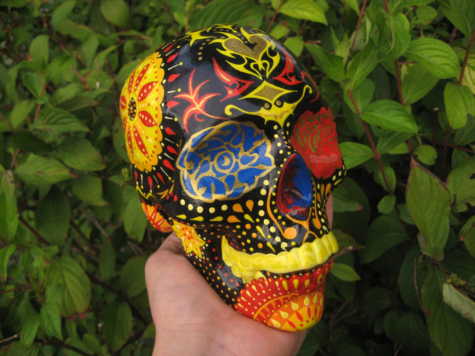 Handpainted Skull Handmade Skull Ceramic Skull Mexican Etsy