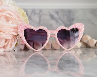 Bride Sunglasses, Barbie Pink Sunglasses, Bachelorette Sunglasses, Heart Shaped Glasses, Bridal Party Sunglasses, Barbiecore