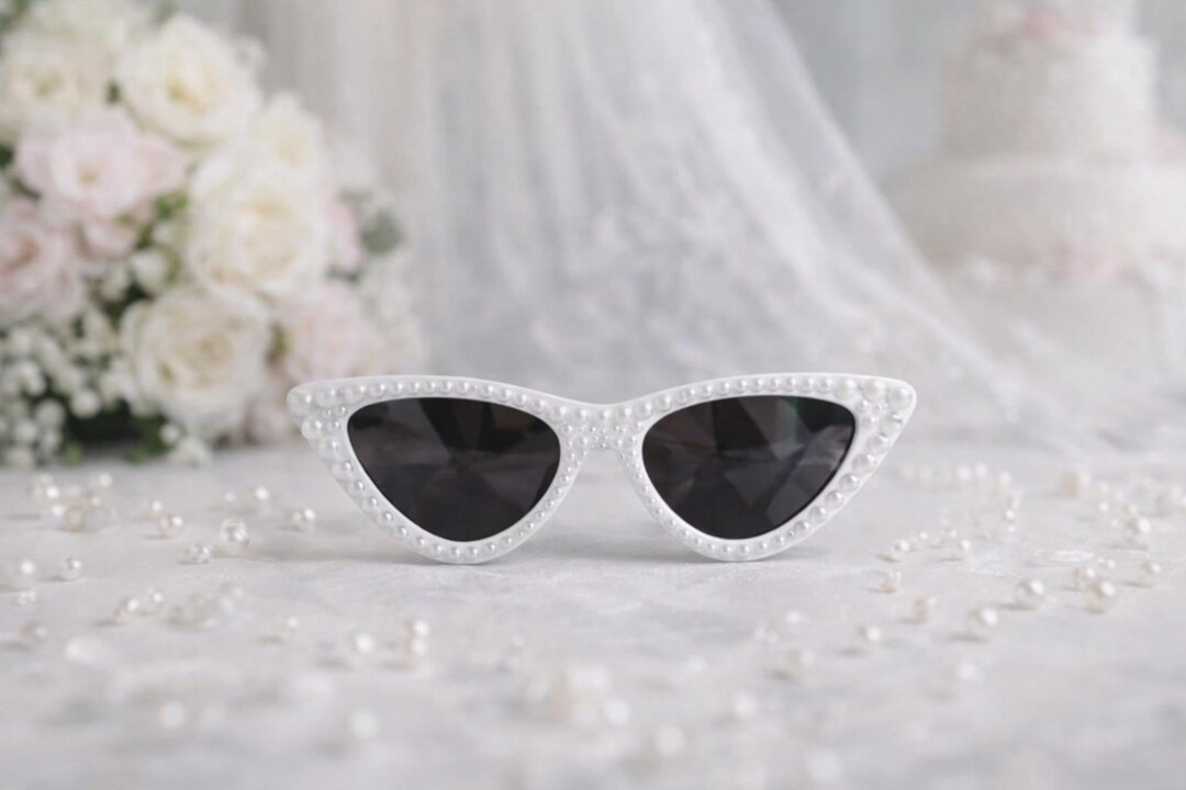Bride Sunglasses, Pearl Cat Eye Sunglasses, Cat Eye Shaped  display picture 1