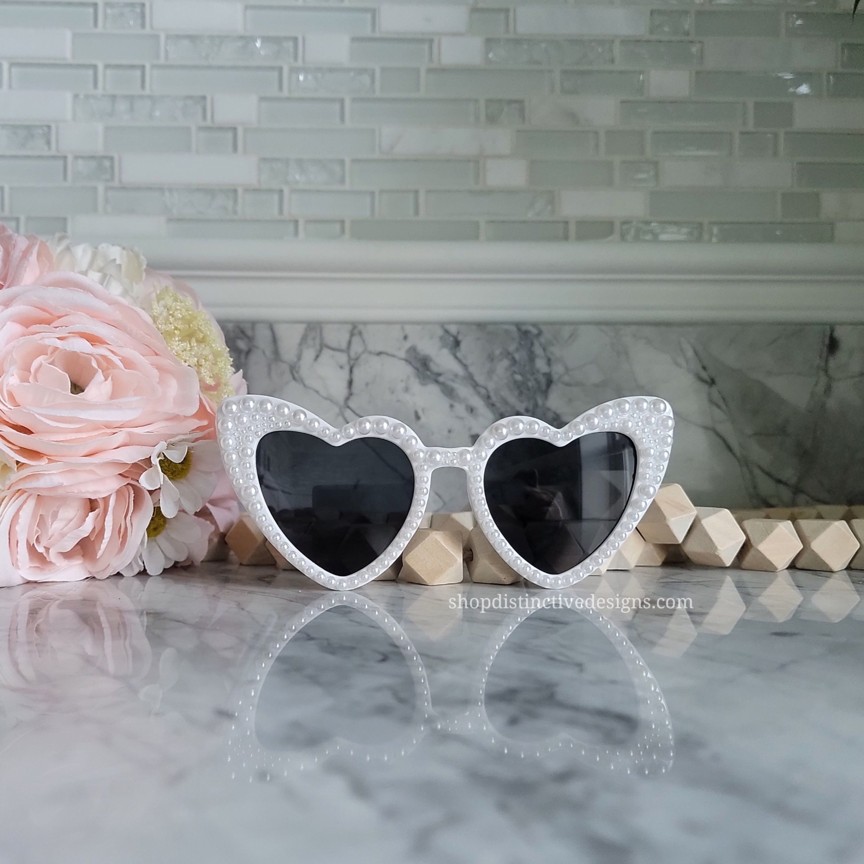?Women Red Love Heart Pearl Sunglasses Rhinestone Bachelorette Sunglasses Amazon.com: Etercycle Pink Sunglasses, Heart Sunglasses  main image 3
