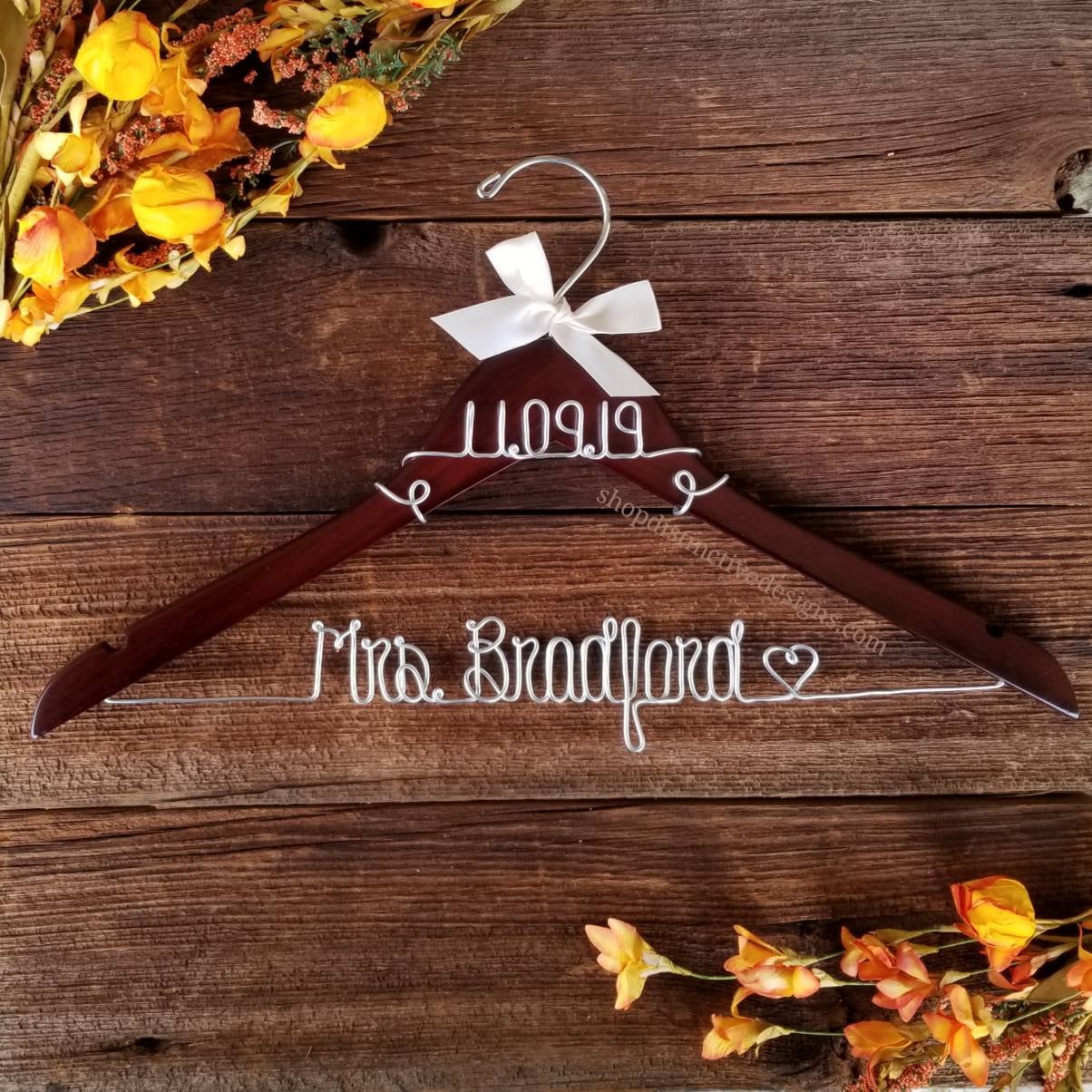 Wedding Dress Hanger, Bridal Hanger, Mrs Hanger, Bride Hanger, Weddin…