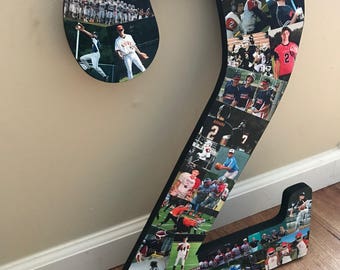 Wooden Number Photo Collage
