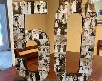 Wooden Number Picture Collage (2 Numbers/NEW STYLE)