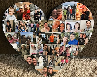 Wooden Heart Photo Collage