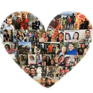 Wooden Heart Photo Collage