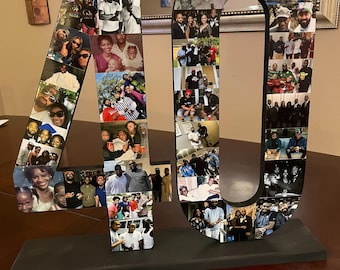 Wooden Number Photo Collage (2 numbers listing)