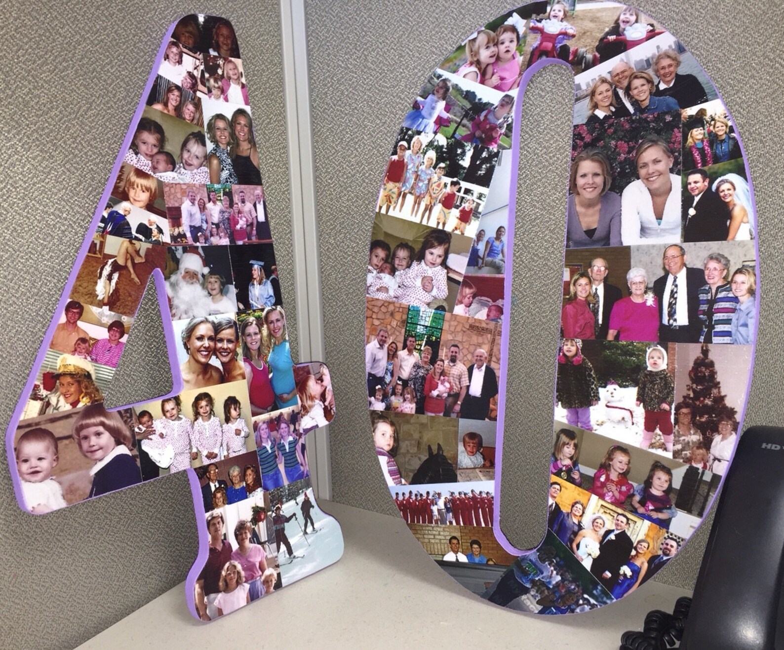 Wooden Number Photo Collage 2 Numbers Etsy