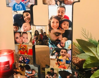 Wooden Letter Picture Collage on Base