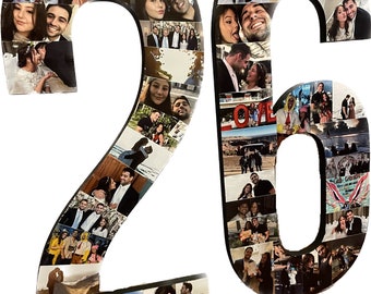 Wooden Number Photo Collage(2 Numbers Listing)