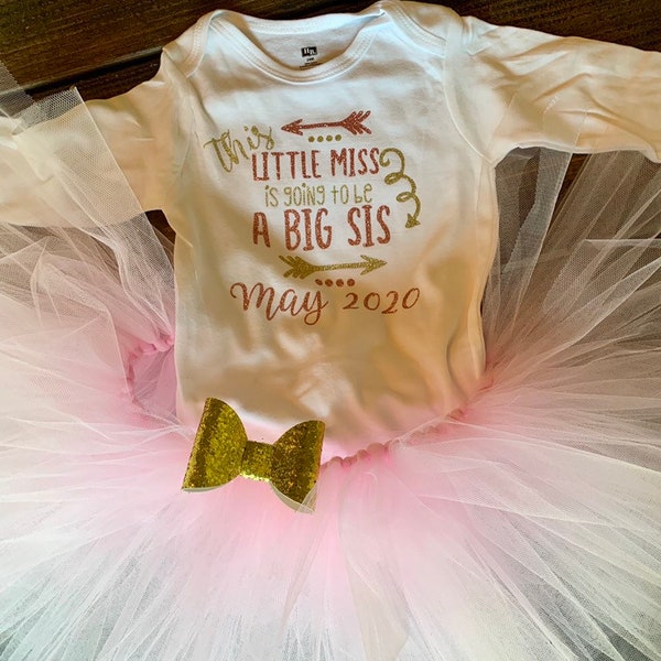 Expecting Baby Big Sister Tutu Onesie Set