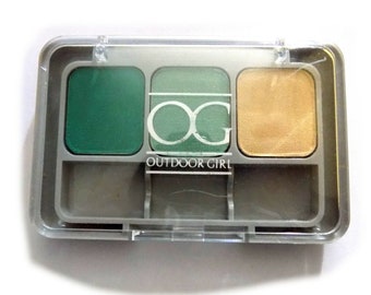 Outdoor Girl by Max Factor Eyeshadow Trio 4 Amazon Bright Green Yellow Palette Vintage VTG 1980's 80's