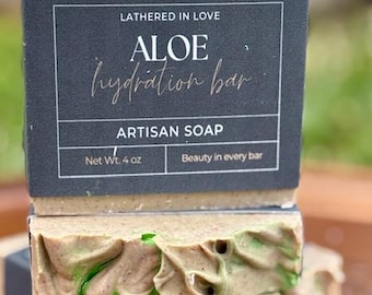 Aloe Hydrating bar - All Natural handmade cold process soap, Mother's Day gift, Party Favors, Bridal Shower, Baby shower and more