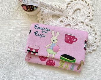 Pink Rabbit Cotton Card Wallet//Children Wallet//Girls Wallet//Gift for Kids