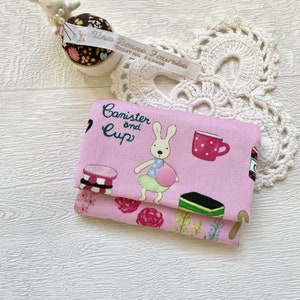 Pink Rabbit Cotton Card Wallet//Children Wallet//Girls Wallet//Gift for Kids