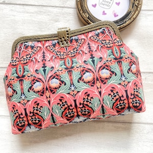 Liberty London Floral Art Deco Vintage Frame Clutch | Handcrafted Kiss Lock Purse image 1