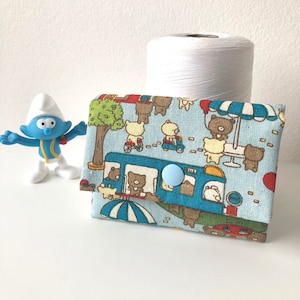 Teddy Bears Playground Cotton Linen Handmade Children Wallet // Gift for kids