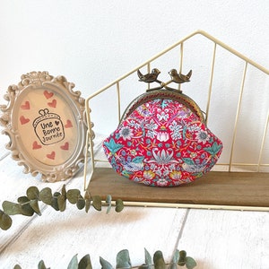 Liberty of London Strawberry Thief Red Purse // Tecido Liberty // Bolsa Birds // Presente para ela