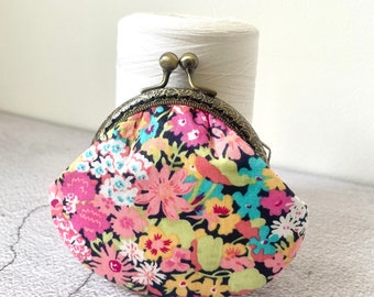 Liberty of London Colourful Floral Print Thorpe Hand Stitched Vintage Metal Frame Coin Purse//Gift for her