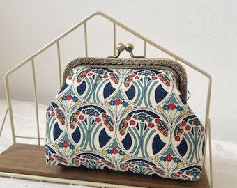 Liberty of London Art Nouveau Style Mauverina Vintage Frame Purse Wallet//Rétro Style wallet//Gift for her