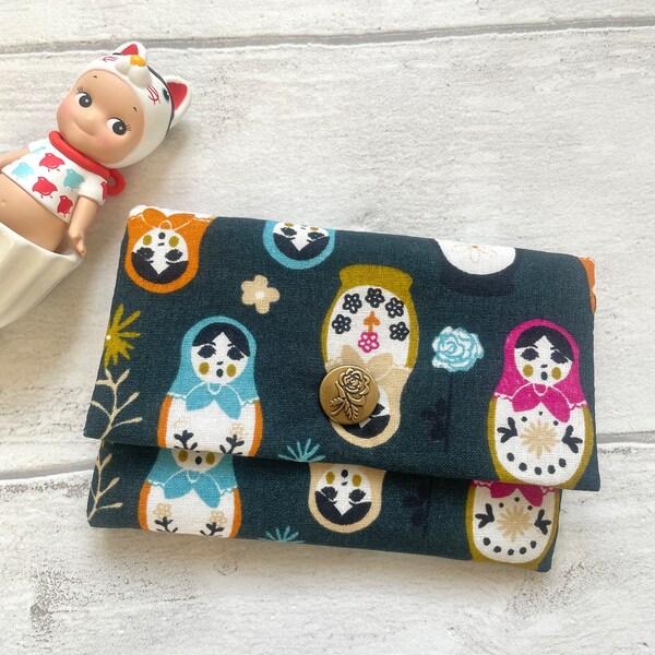 Porte-Cartes Matryoshka Poupées Russes en Coton//Cadeau pour Elle