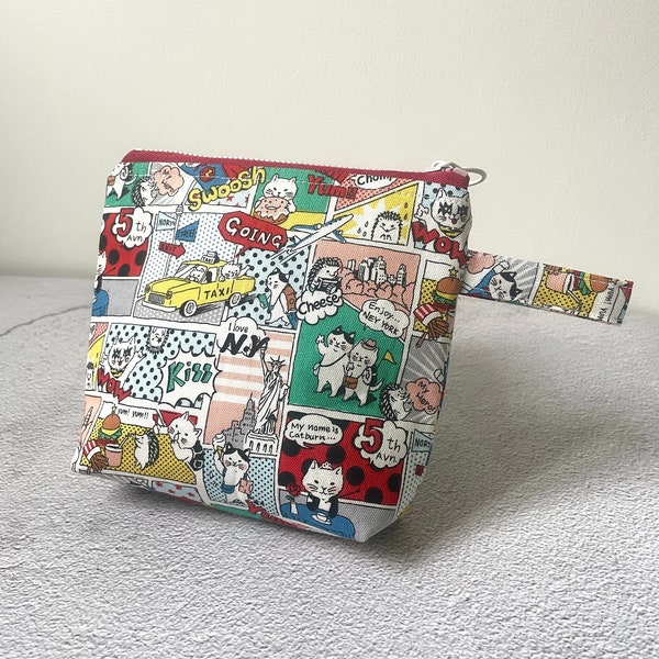 Comics style Funny Cats in New York Zipper pouch//Makeup Pouch//gift for her