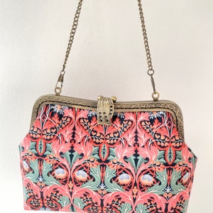 Liberty London Floral Art Deco Vintage Frame Clutch | Handcrafted Kiss Lock Purse image 4